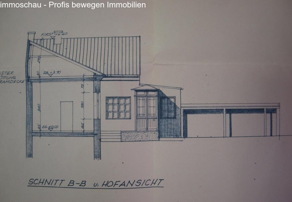 Schnitt B-B und Hofansicht